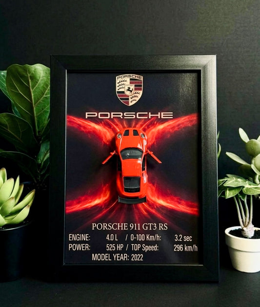 Porsche 911 GT3 — 3D Die-Cast Metal Car Frame