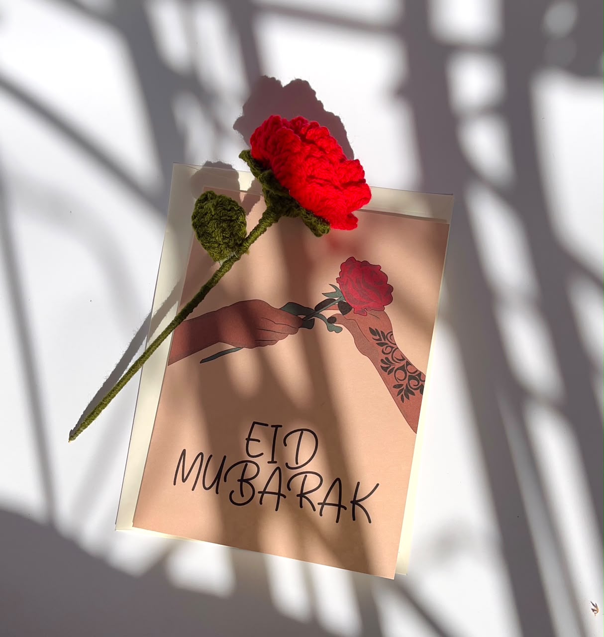 Eid Mubarak Without Flower | Illustrated Greeting Card