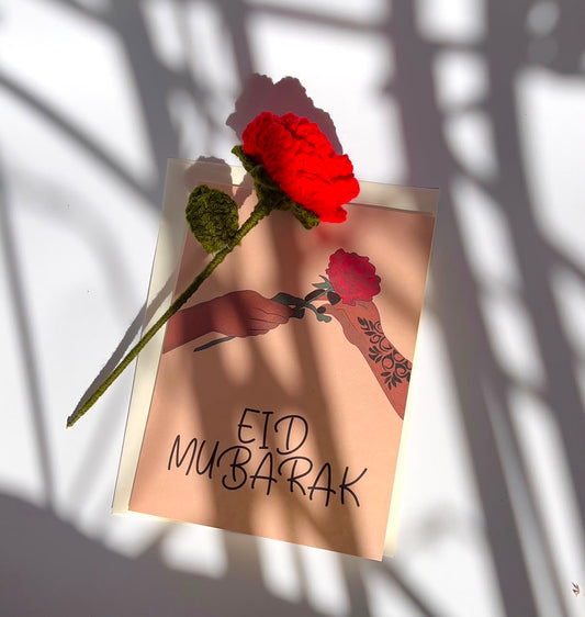Eid Mubarak Without Flower | Illustrated Greeting Card