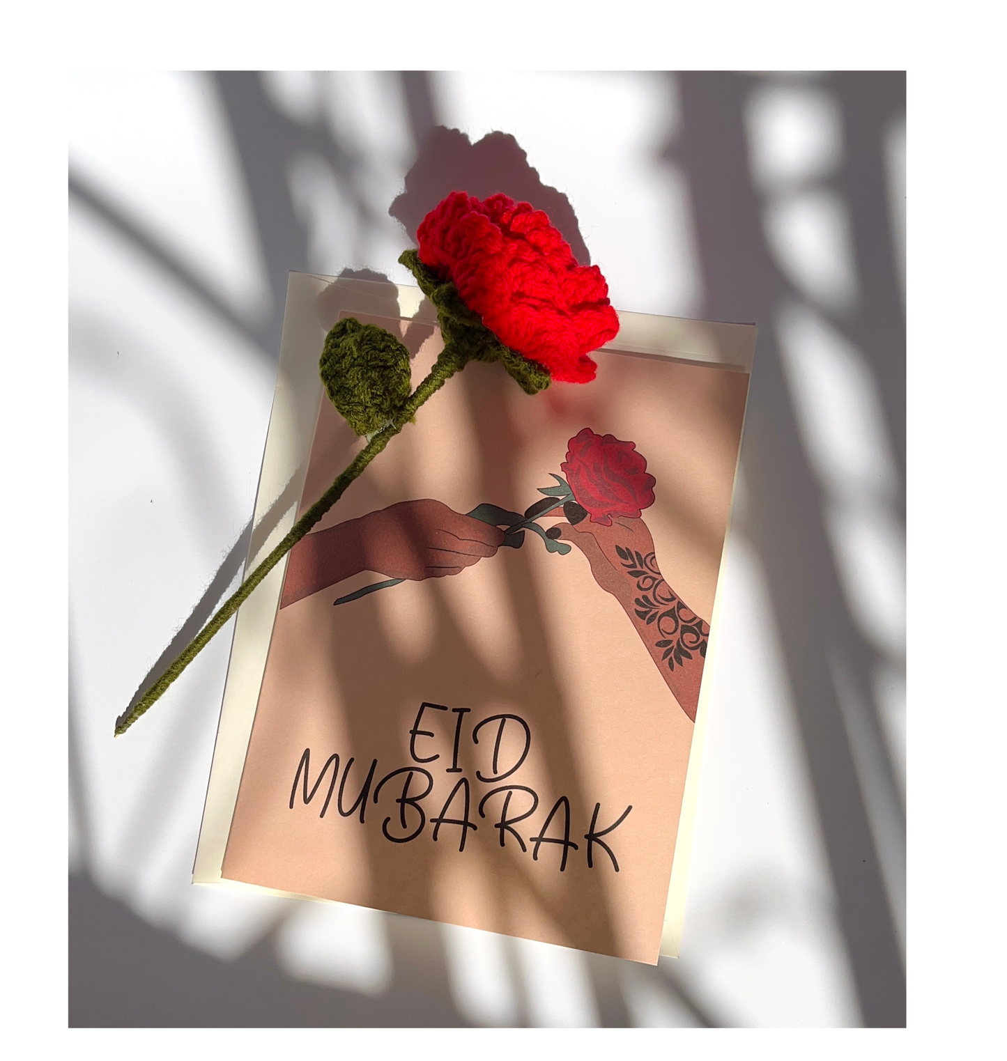 Eid Mubarak Without Flower | Illustrated Greeting Card